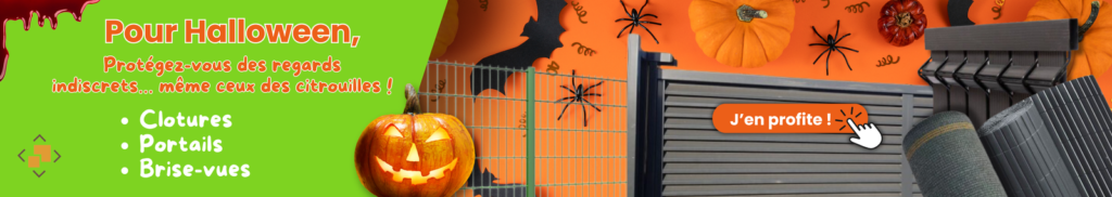 Bannière affichant des portails et clôtures à l'occasion d'Halloween