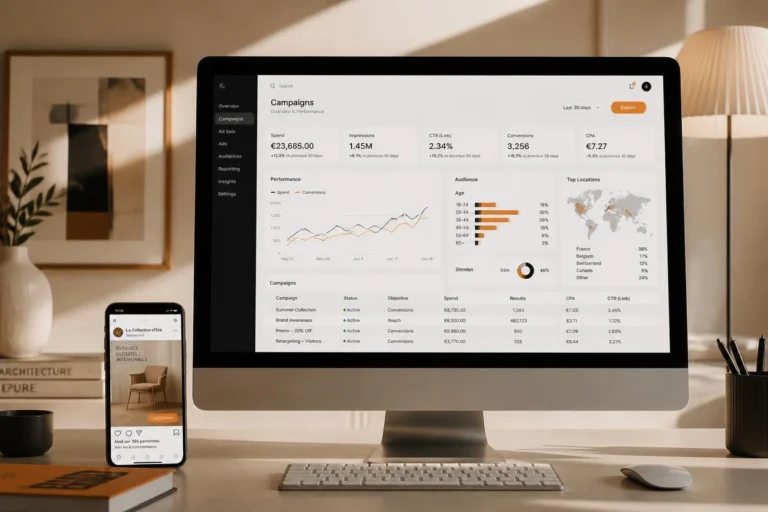 Suivi des performances de campagnes publicitaires en ligne sur ordinateur et mobile