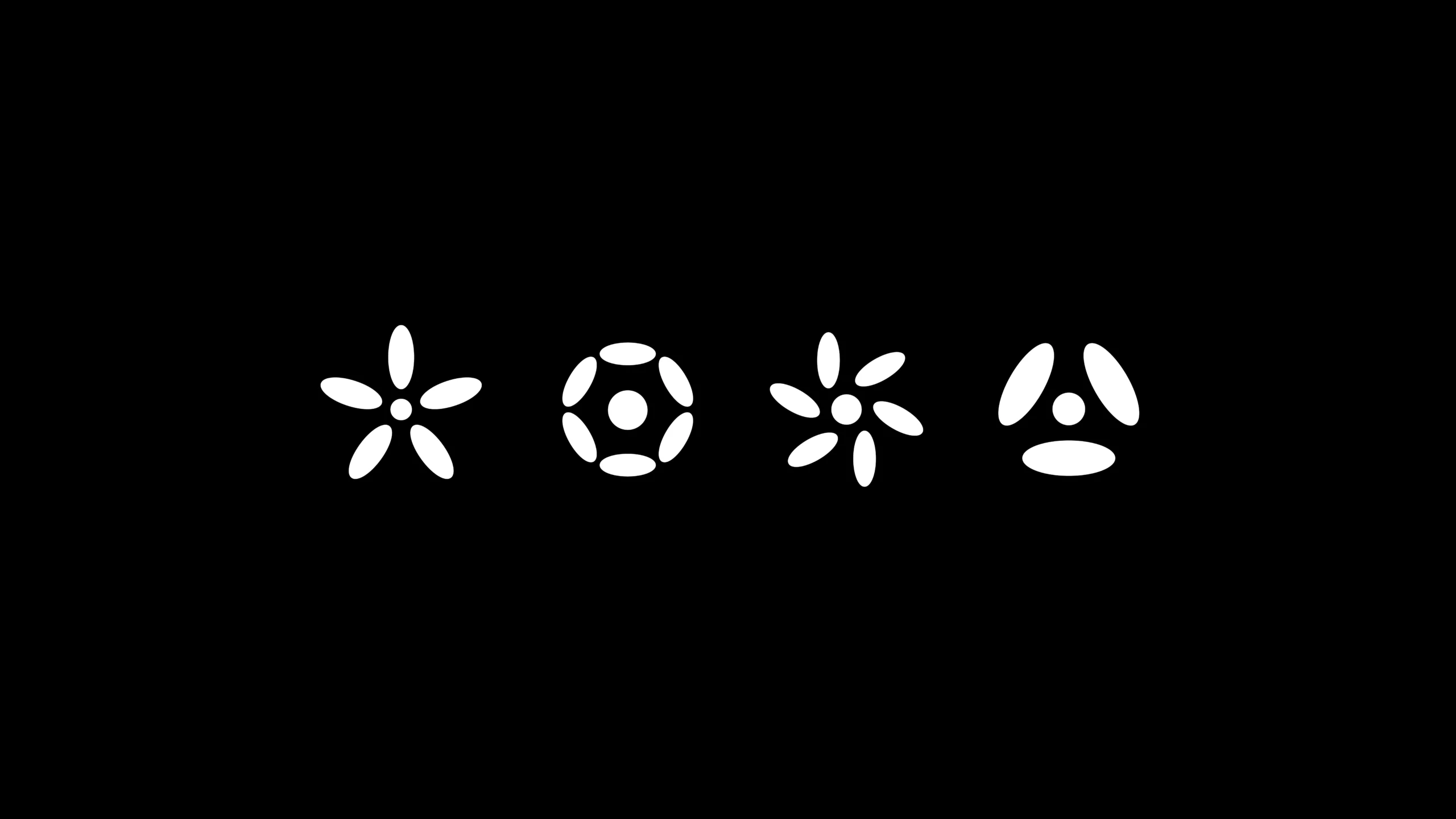 Quatre déclinaisons du logo de My Agency, en blanc sur fond noir